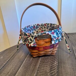 Longaberger1994‎ Christmas Collection Jingle Bell Basket Protector Liner Decor